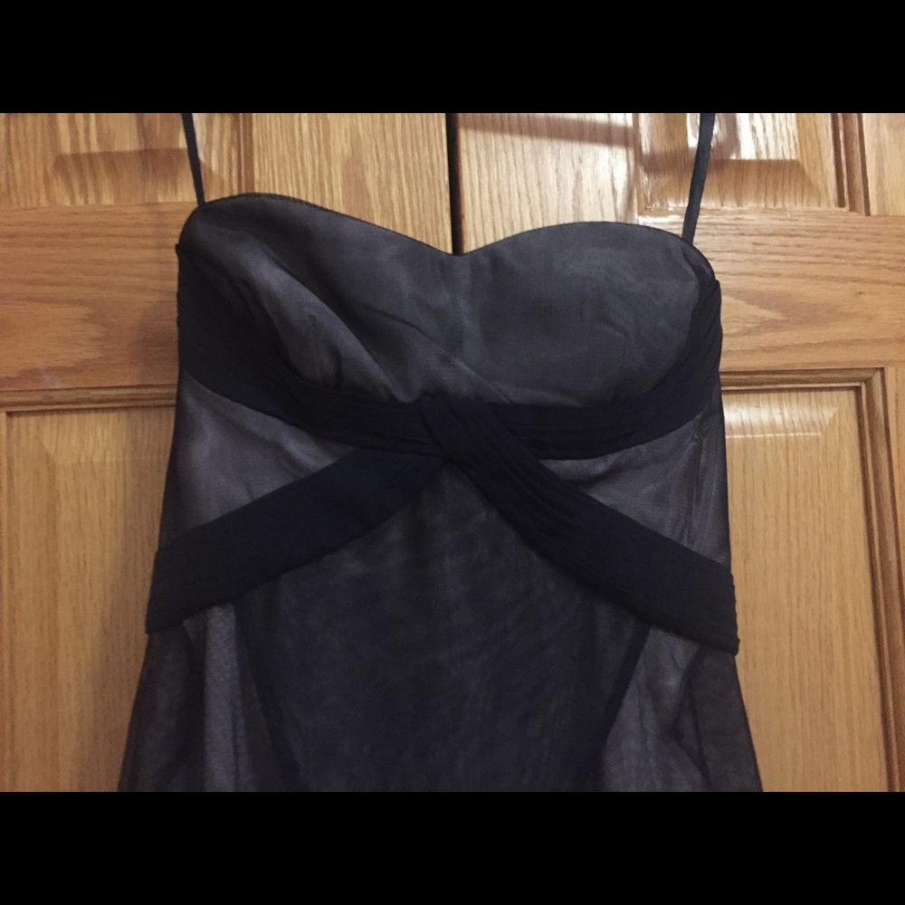 BCBGMAXAZRIA Gown black printed floral organza - Picture 5 of 6